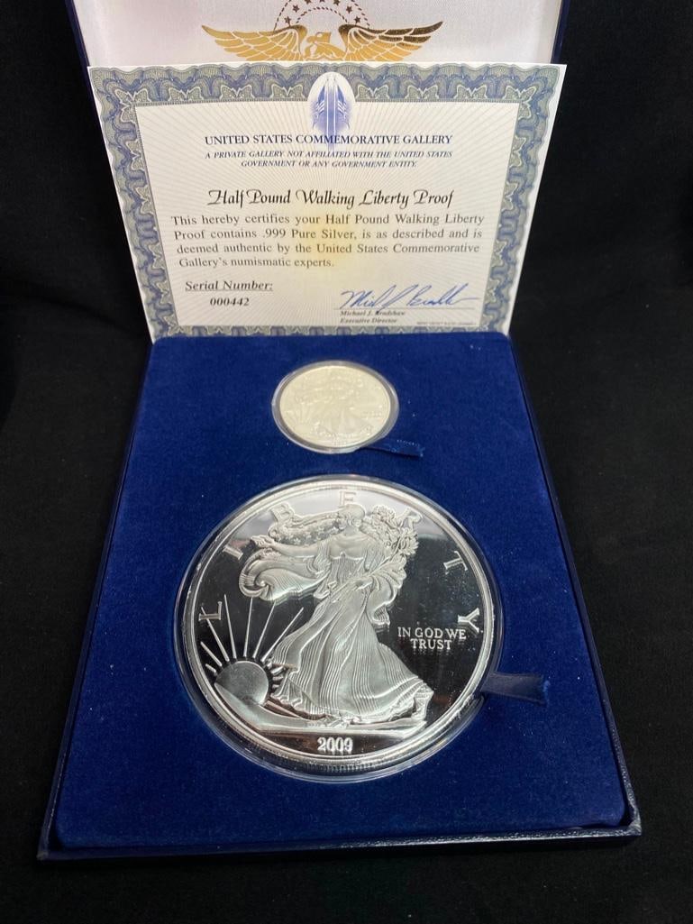 1/2 LB 2009 Silver Bullion Proof & Silver Eagle (1 of 4)