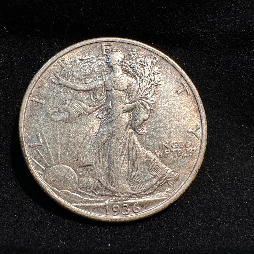 1936 P Walking Liberty Silver Half Dollar AU (1 of 2)