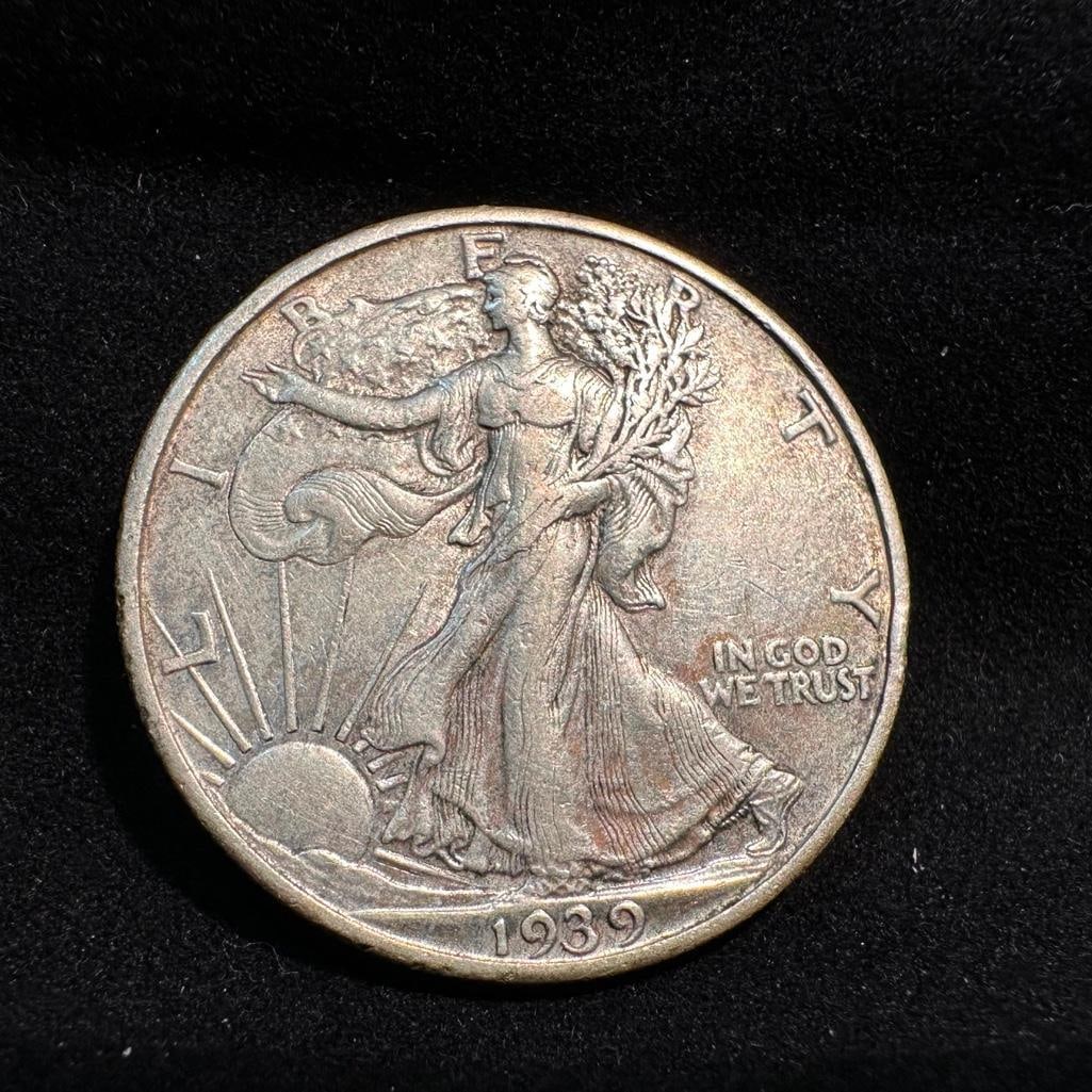 1939 P Walking Liberty Silver Half Dollar AU (1 of 2)