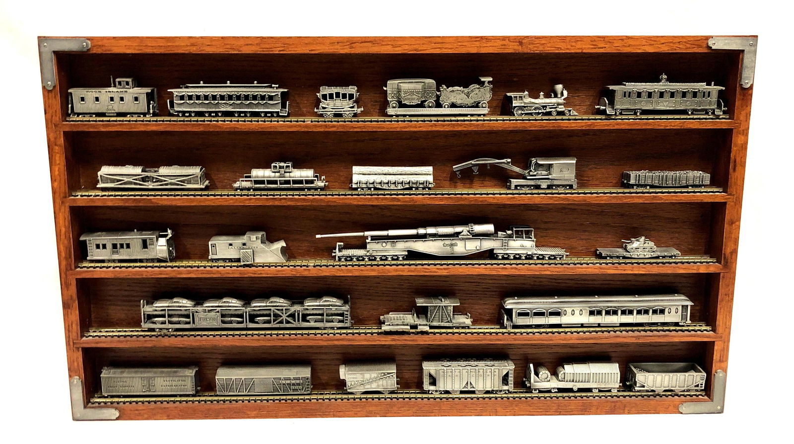 Franklin Mint Pewter Train Replicas + Display (B) (1 of 2)