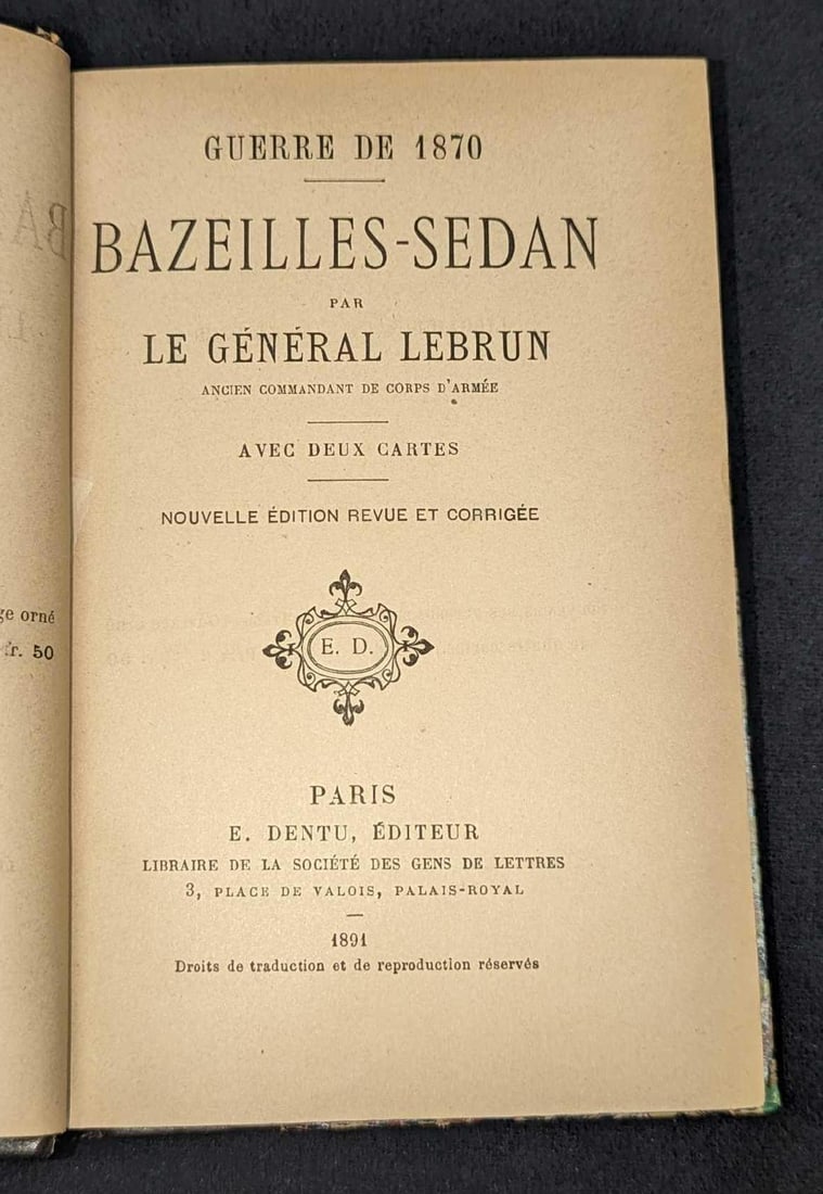 Guerre De 1870 Bazeilles-Sedan Hardcover Book (1 of 8)