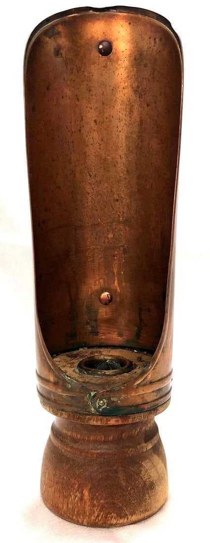 Primitive Copper Wood Reflector Candle Holder (1 of 5)