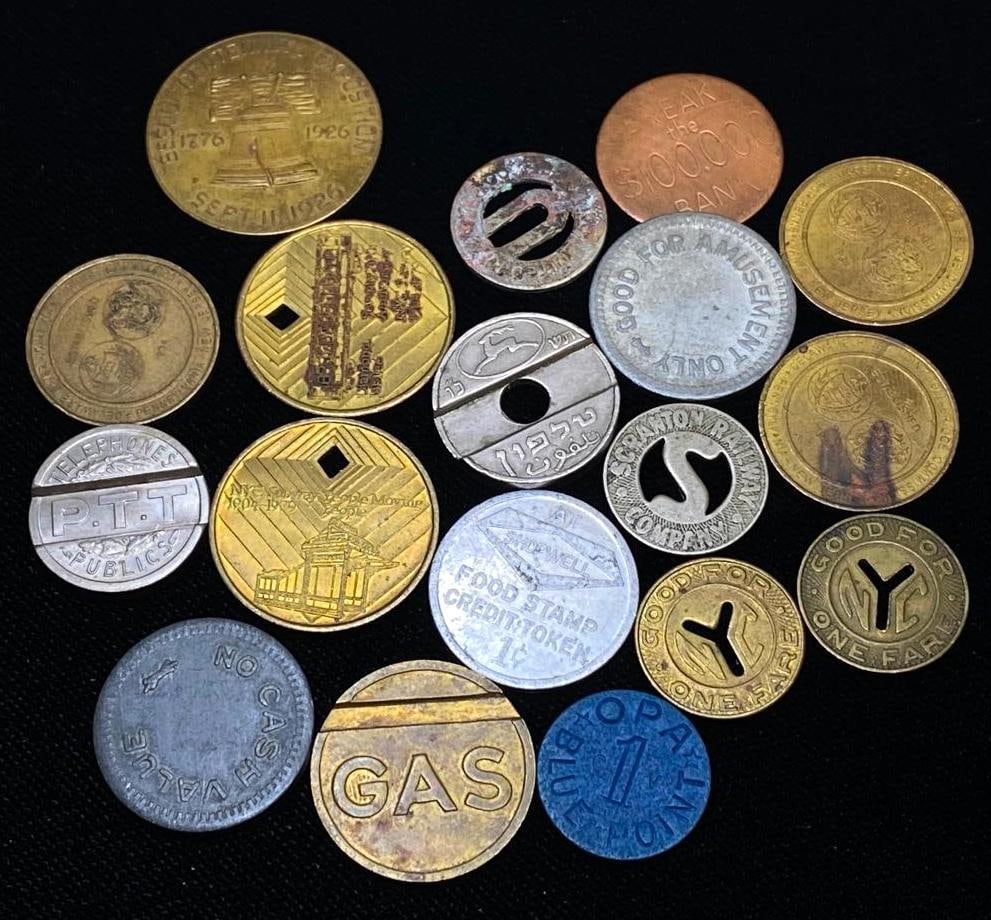Lot of 18 Vintage Tokens (1 of 3)