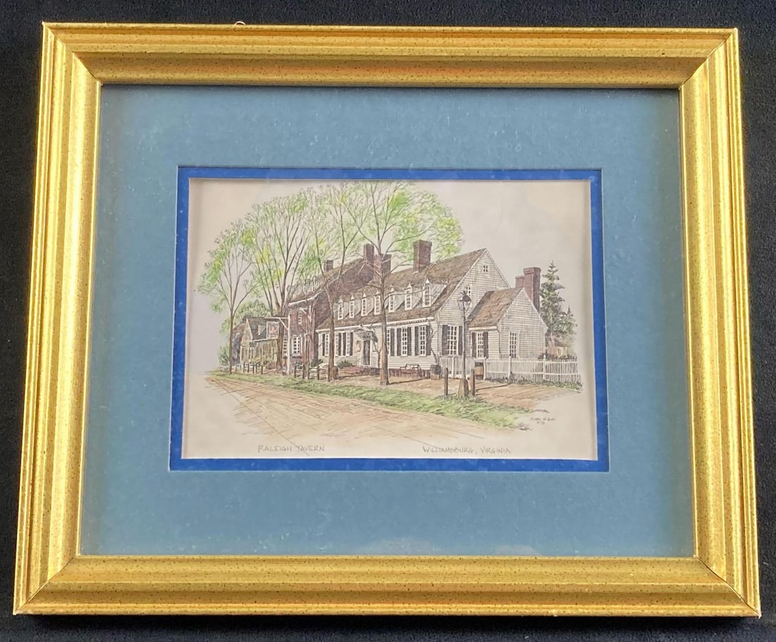 Raleigh Tavern Williamsburg Virginia Lithograph (1 of 5)