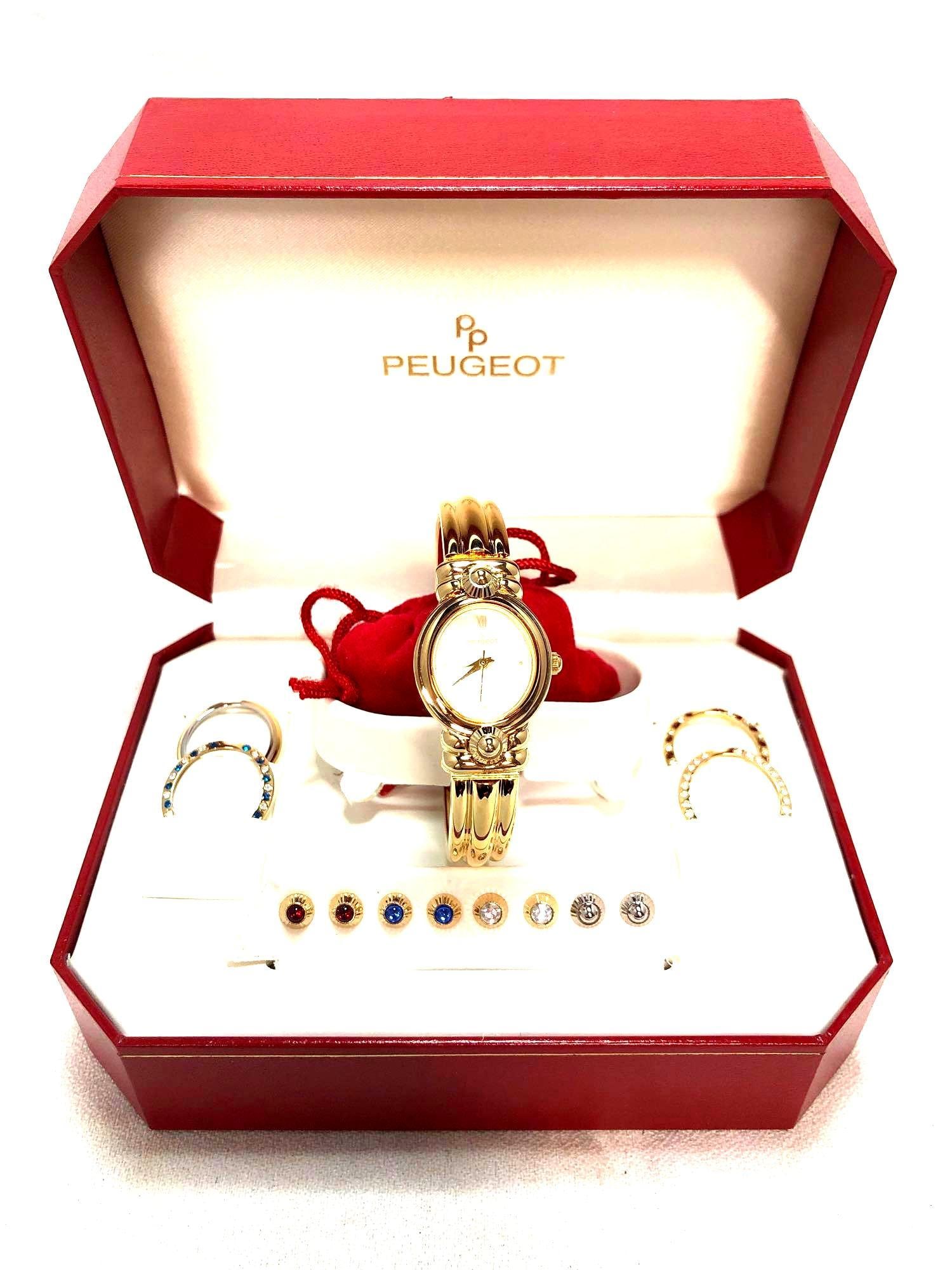 Peugeot Hinged Bangle Watch Interchangeable Bezels (1 of 4)