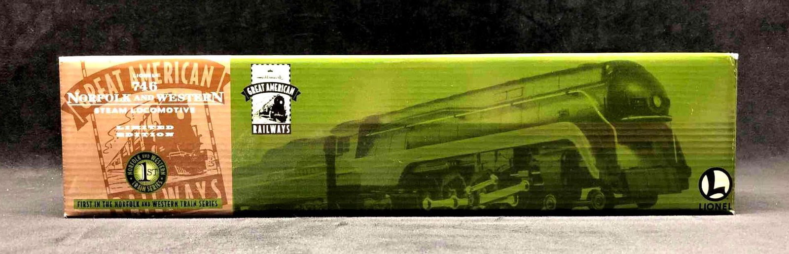 Lionel 746 Norfolk & Western Steam Locomotive: Lionel Hallmark Great American Railways Series, Limited Edition 746 Norfolk & Western Steam Locomotive in original packaging. COA included. It measures approximately 16-1/2" x 4" x 3" 