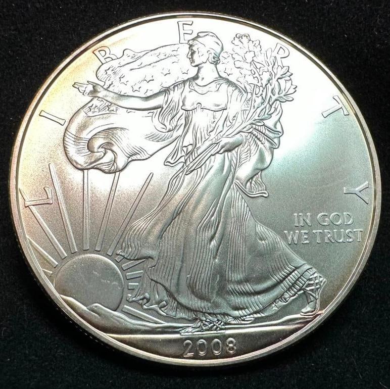2008 US Mint .999 Fine Silver Eagle (1 of 2)