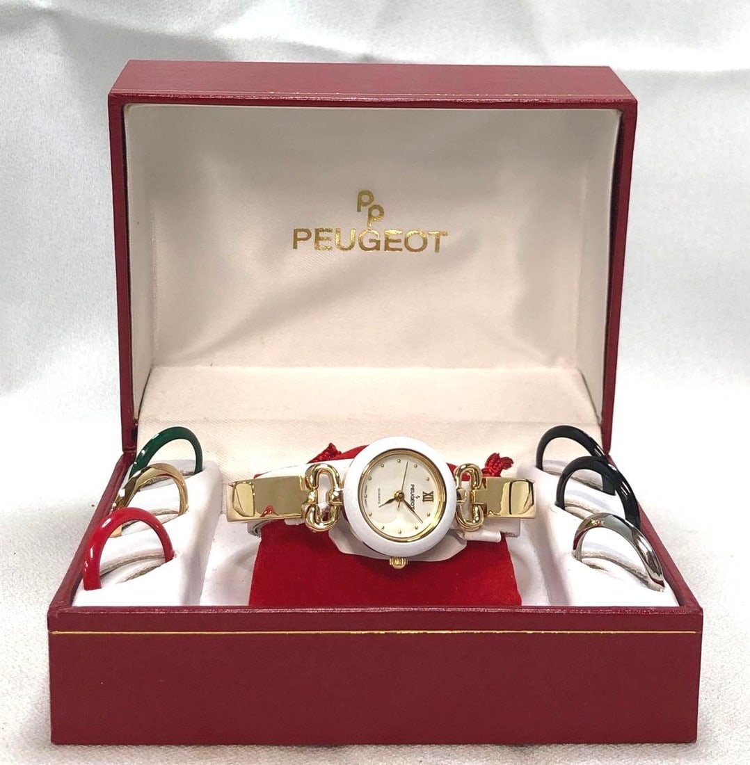 Peugeot Bangle Watch w/ 7 Interchangeable Bezels (1 of 4)