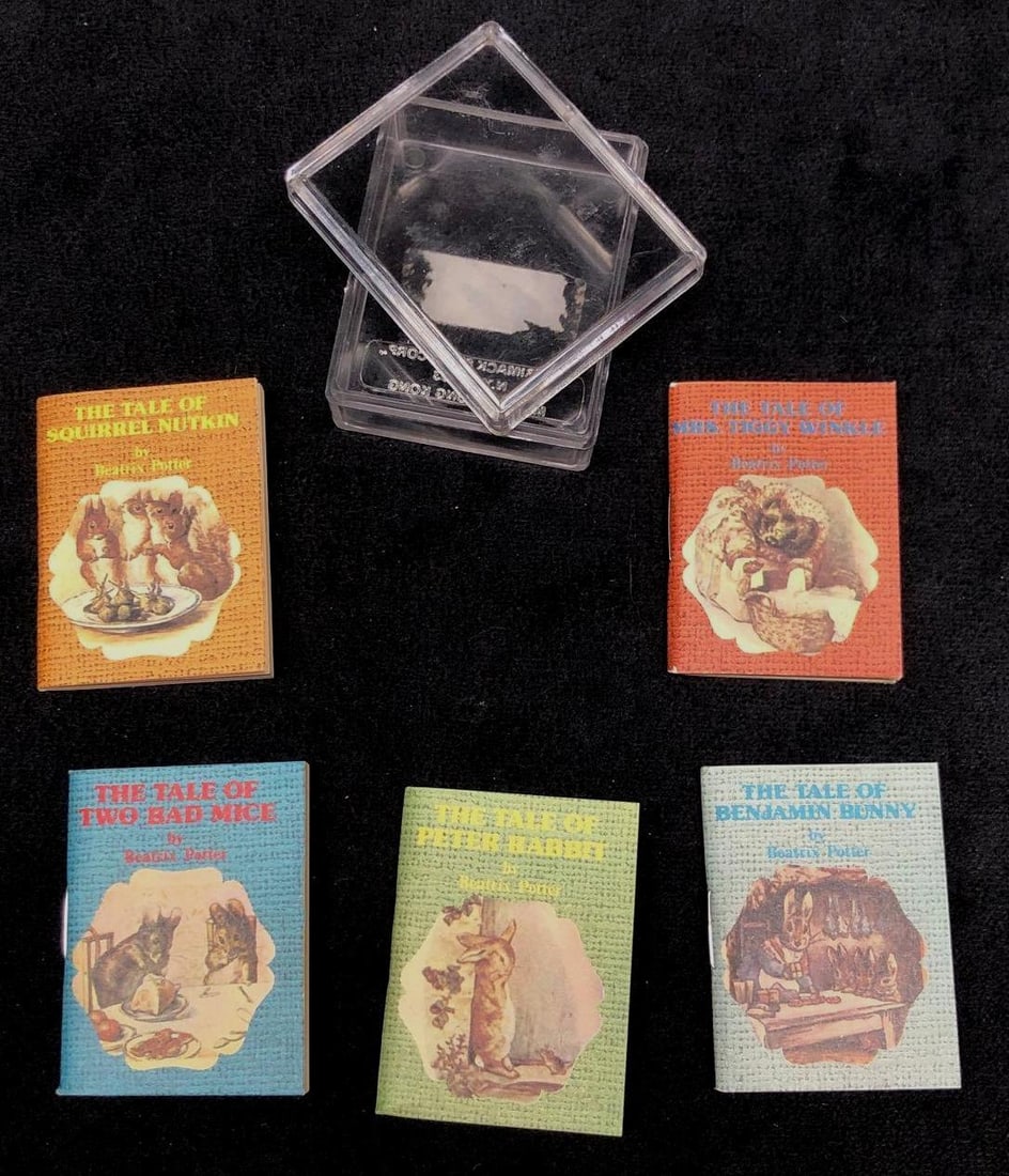 VTG Beatrix Potter Stories 5 Book Set - Merrimack: Vintage Book Set of Beatrix Potter Stories. Published by Merrimack Publishing. Miniature Set includes 5 Complete Books: "The Tale of Squirrel Nutkin", "The Tale of Benjamin Bunny", 