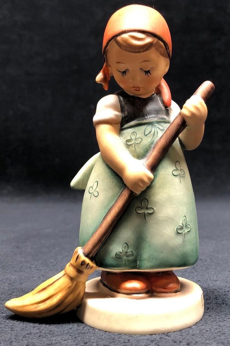 Vintage Goebel Hummel #171 "Little Sweeper": This lot contains Vintage Goebel Hummel #171 "Little Sweeper" figurine. Made in West Germany. It is approx 3" x 4-1/2" x 2" and weighs about 0.2lbs. Overall the Hummel Figurine is