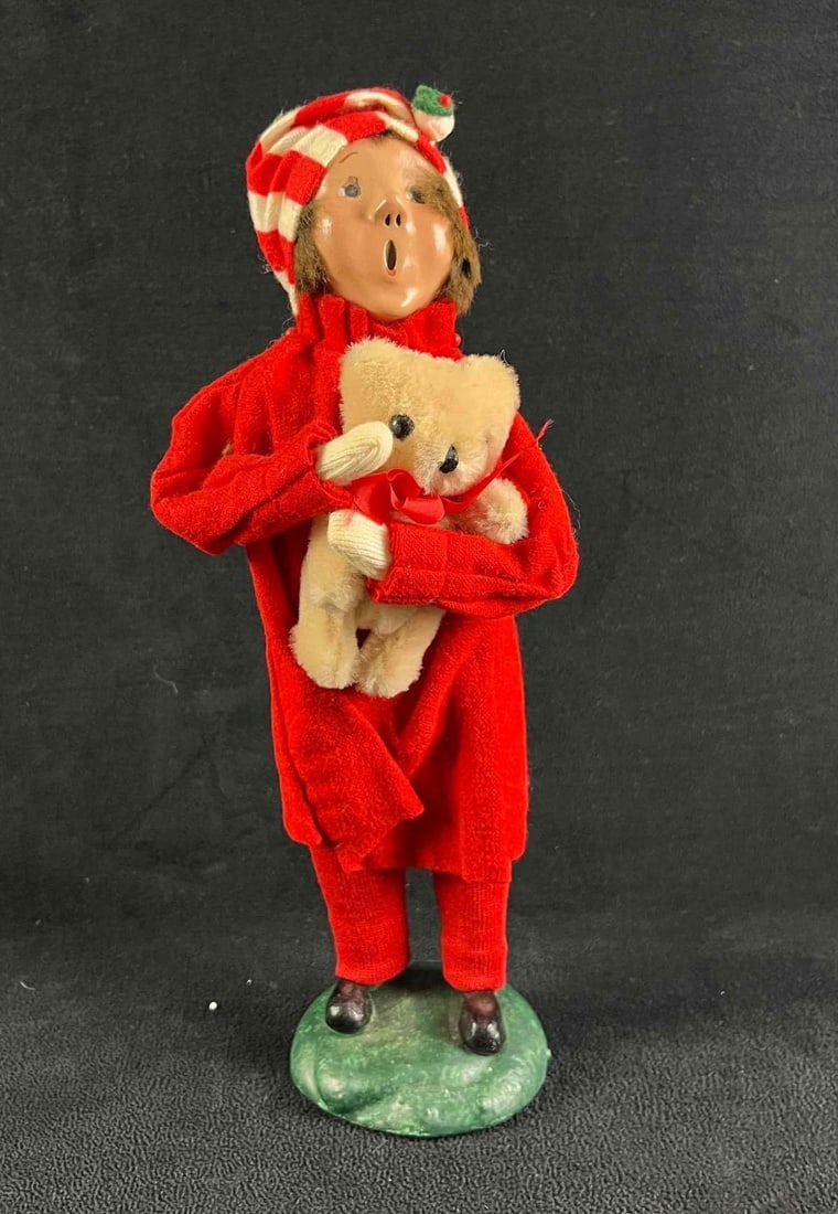 1985 Byers Choice Boy in Pajamas With Teddy Bear (1 of 4)