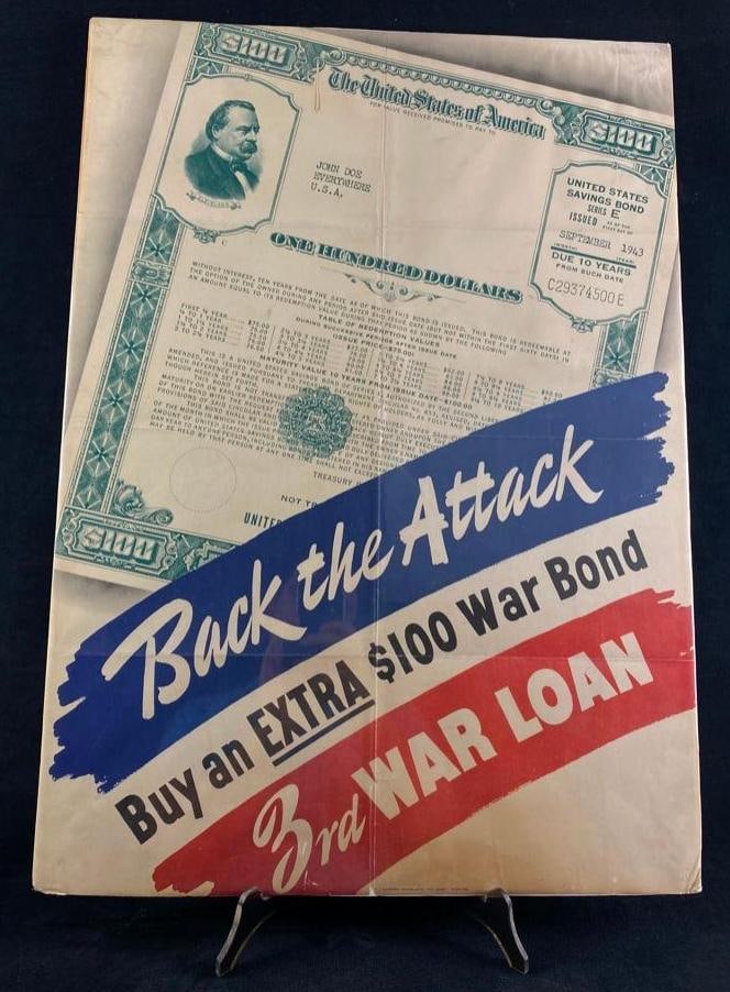 "Back the Attack" WWII War Bonds Poster - Original (1 of 6)