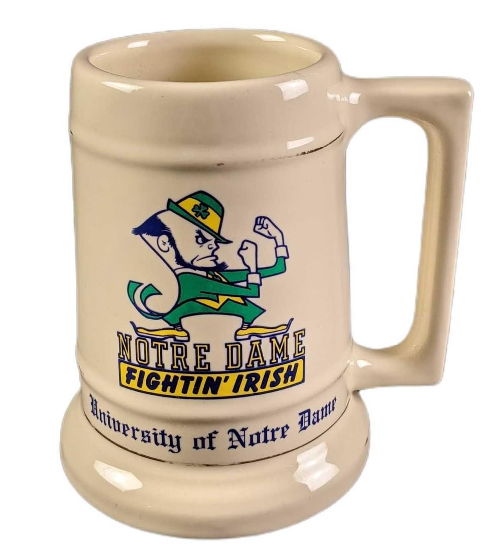 Vintage University Of Notre Dame Fighting Irish Beer Stein (1 of 6)