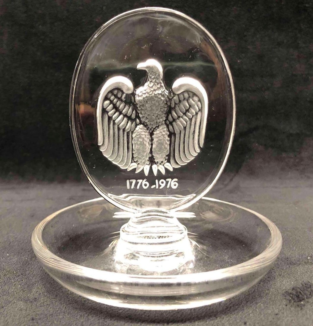Lalique Signed Eagle Ring Dish 1776-1976 (1 of 9)