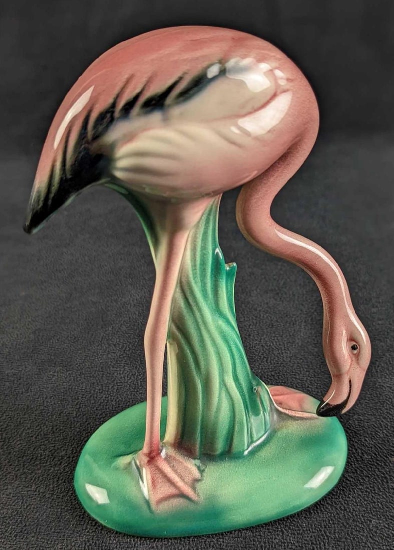 Vintage 1940s Will George Pink Flamingo Pottery Figurine (1 of 6)