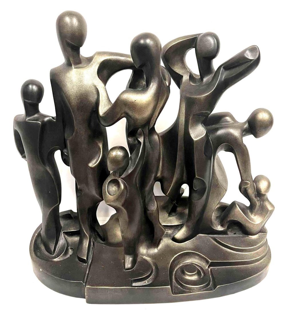 Austin Productions 1981 鋳造 能楽師 翁像 ブロンズ調 Austin Productions 1981 鋳造 能楽師 翁像 ブロンズ調