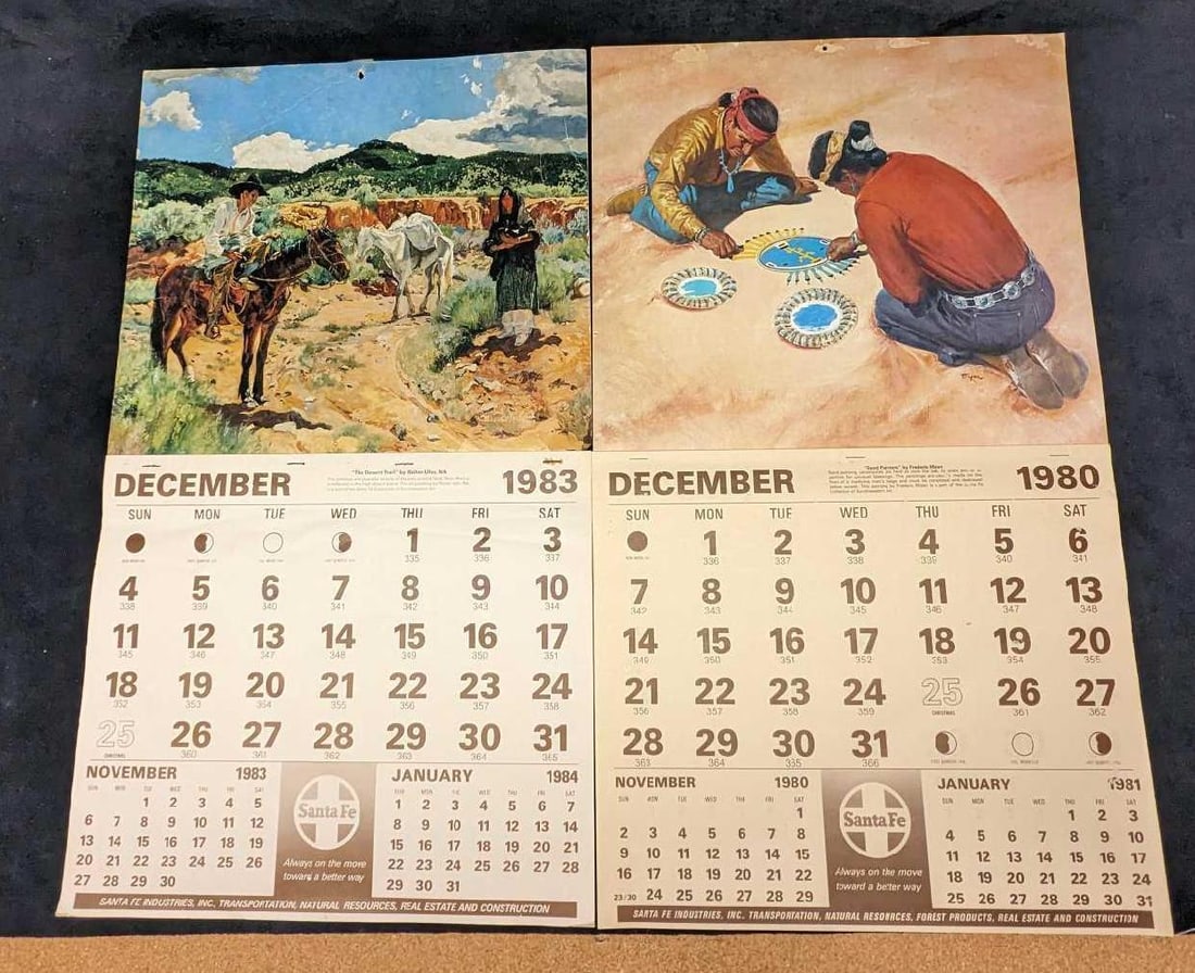 2 Santa Fe 1980 & 1983 Wall Calendars Ufer & Mizen (1 of 7)