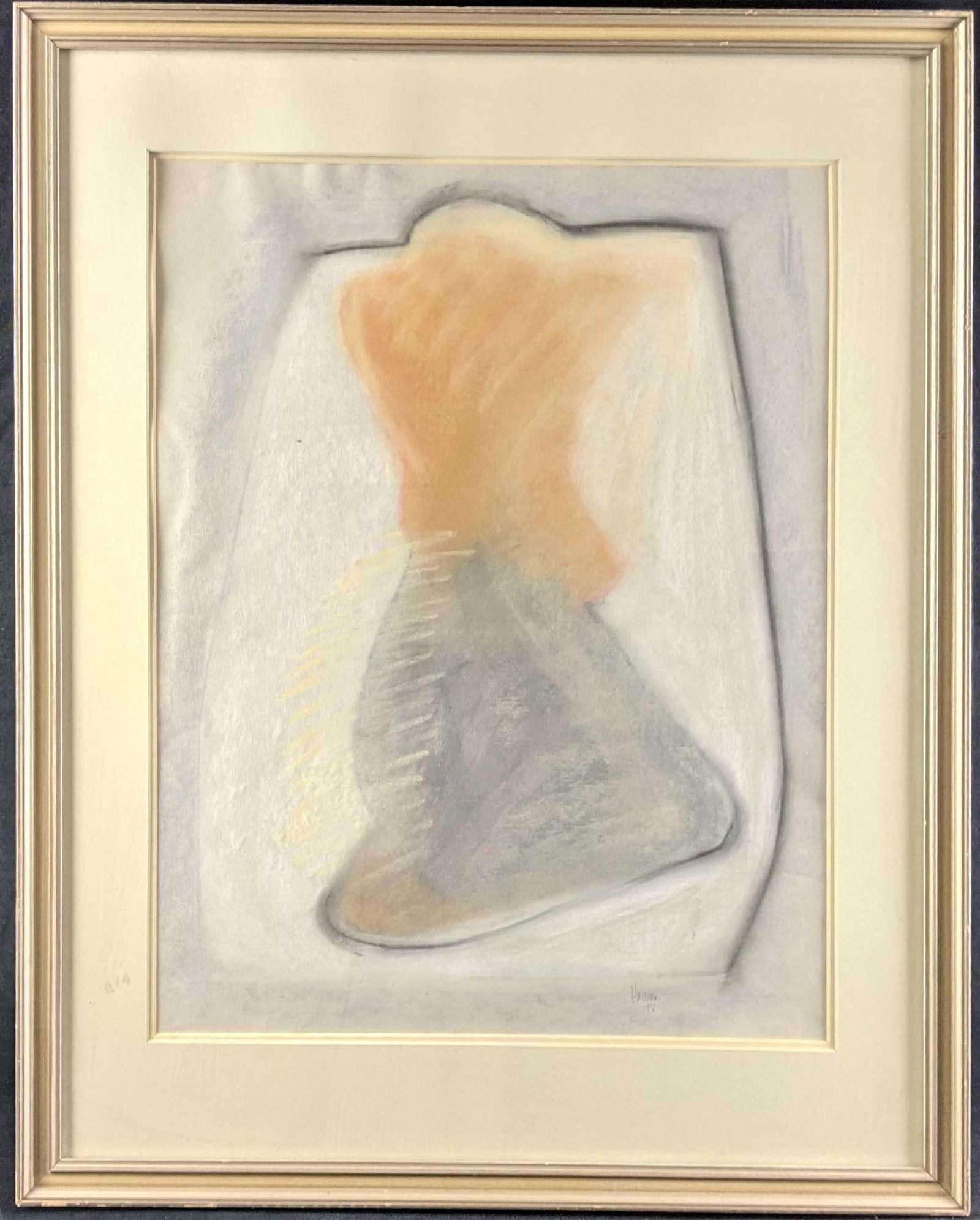 Original Framed Abstract Art Chalk Pastel Signed (1 of 6)