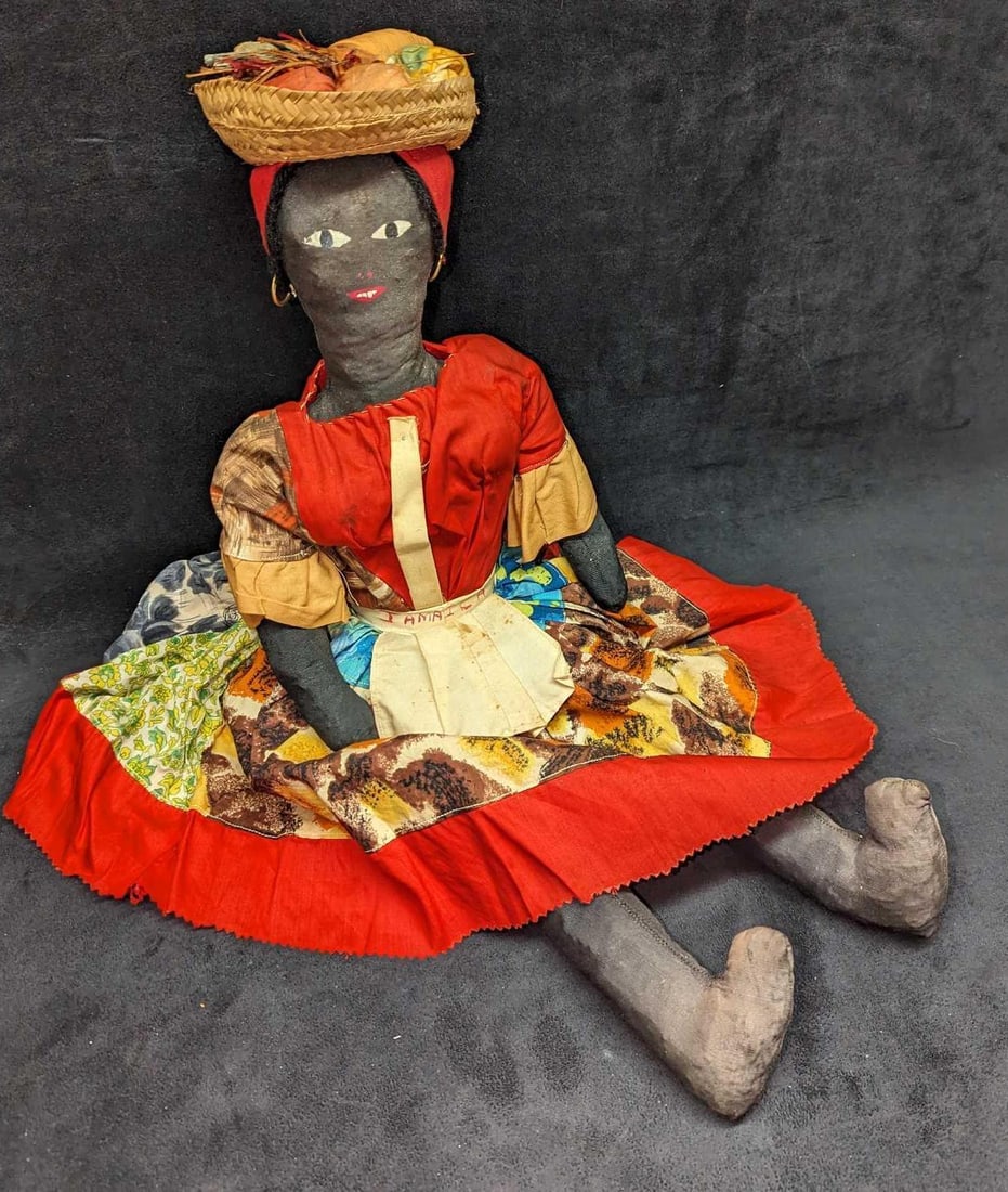 Vintage Jamaican Handcrafted Black Rag Doll (1 of 7)