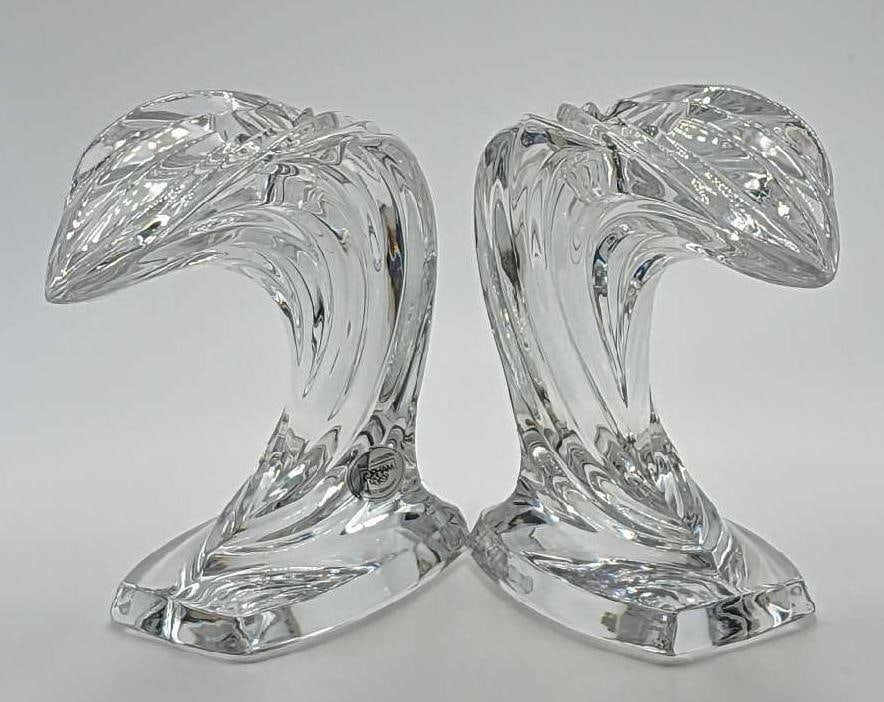 2 Gorham Crystal Wave Candlestick Holders (1 of 7)