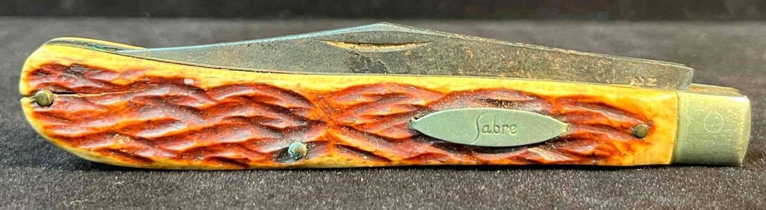 Vintage Sabre Japan Two Blade Trapper Pocket Knife (1 of 9)