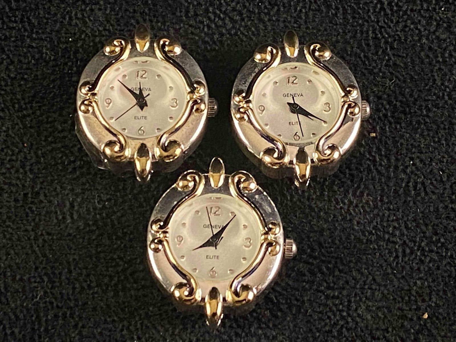 NOS Geneva Lot of 3 Geneva Bead Work Round Watch Dials (1 of 5)