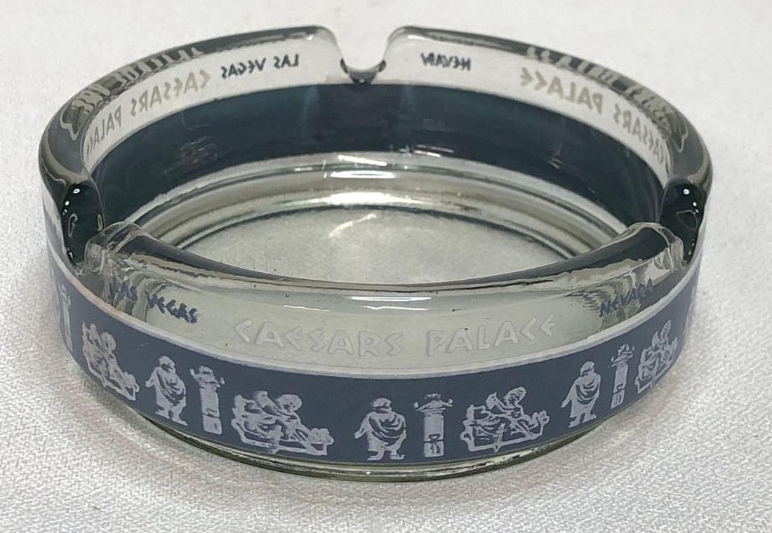 Vintage Caesars Palace Las Vegas Ashtray: This lot contains Vintage Caesars Palace Las Vegas Ashtray. It is approx 3-1/2" x 3-1/2" x 1-1/4" and weighs about 0.4lbs. Overall the Collectible Ashtray is in good used condition with si