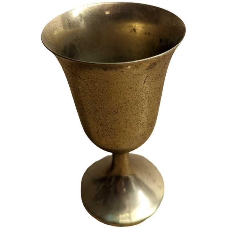 23KT Electroplated Gold Goblet Communion Cup: 23KT Electroplated Gold Goblet Communion Cup. By The International Silver Company. This is approx 3 1/8" x 3 1/8' x 5 3/4" and it weighs 0.24lb. The cup has some tarnish and wear. Please s