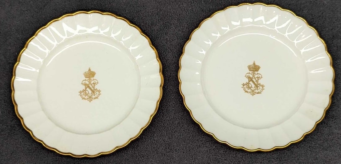 2 Napoleon III Sèvres Porcelain 5" Plates (1 of 4)