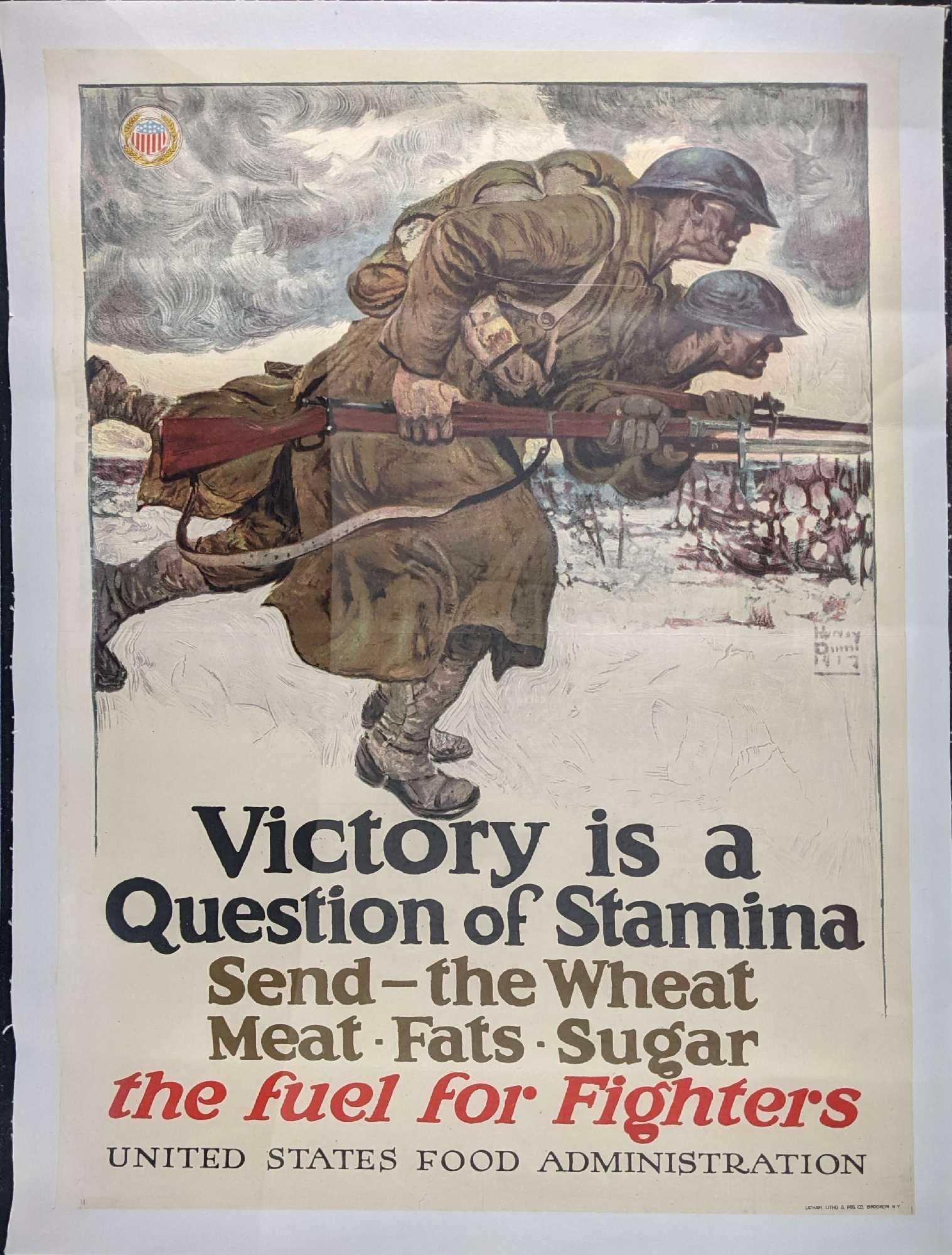 Original WWI Victory A Question of Stamina Poster 1917 (1 of 4)