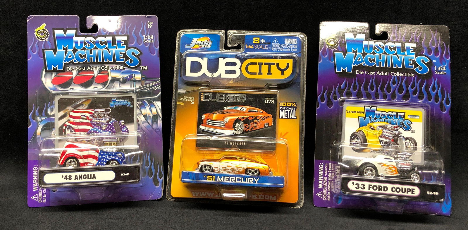 Lot of 3 Assorted Die Cast Adult Collectibles - 1:64 Replica Cars - Muscle Machines & Dub City (1 of 7)