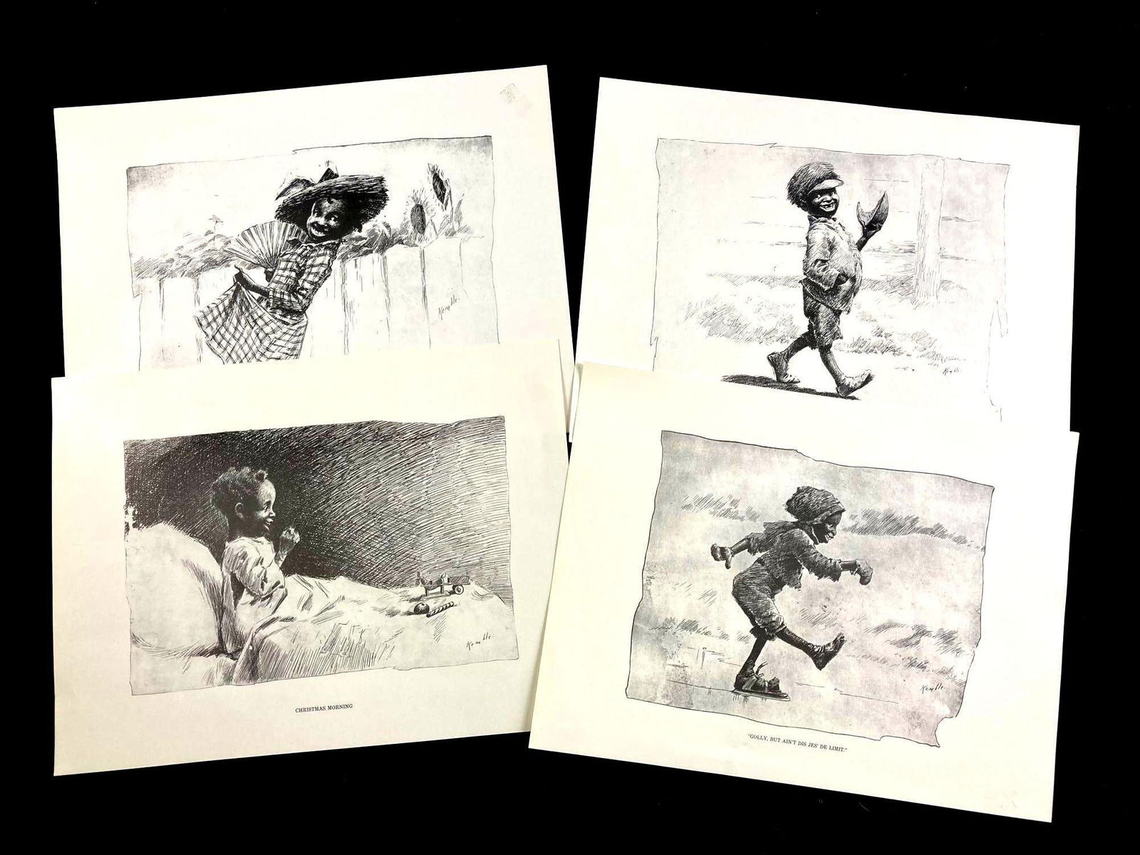 Set of (4) African American Kemble Prints Lot #2 (1 of 6)