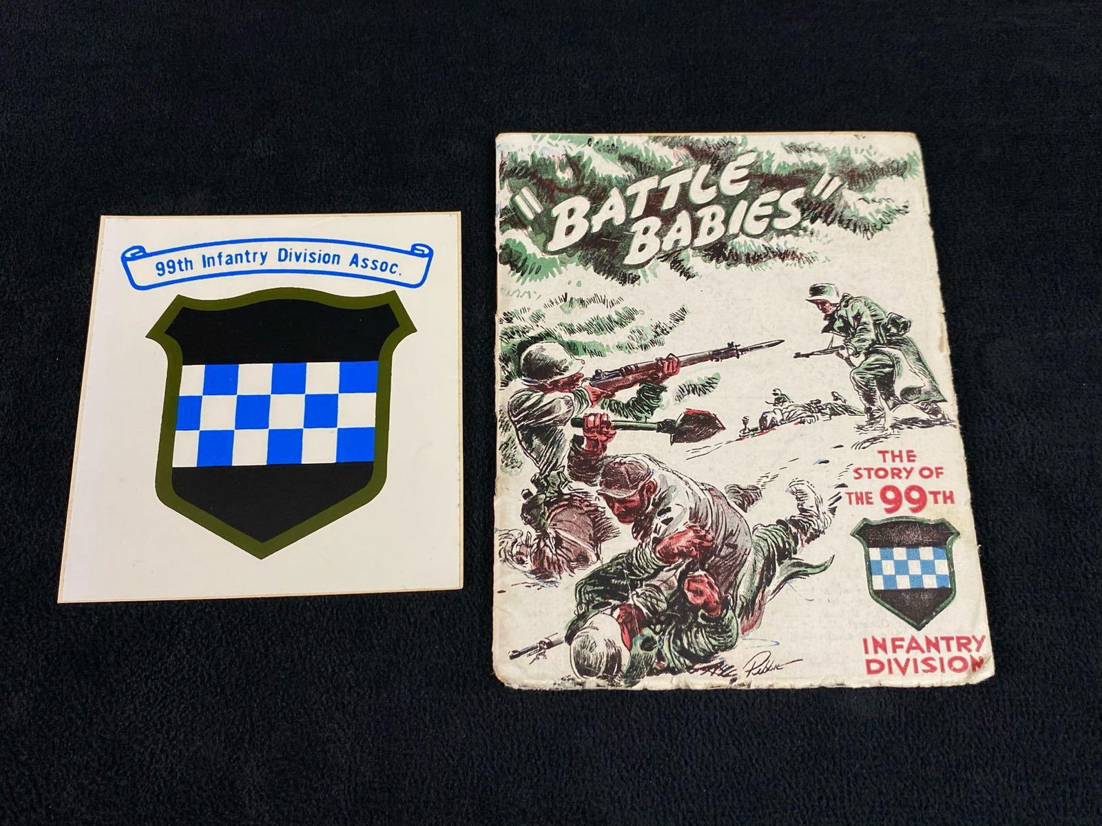 Rare Stars & Stripes "Battle Babies " The Story of The 99th Infantry Booklet & Sticker (1 of 11)