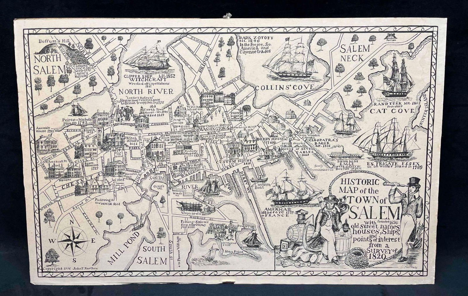 Historic Map Of The Town Of Salem Print Copyright John T. Northey (1 of 6)