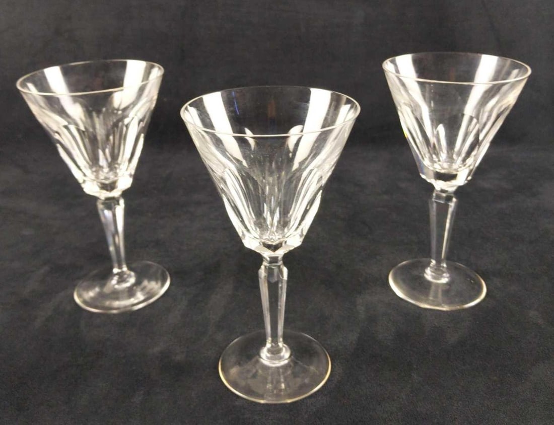 Waterford Crystal Three Water Goblets Sheila Cut   A (1 of 5)
