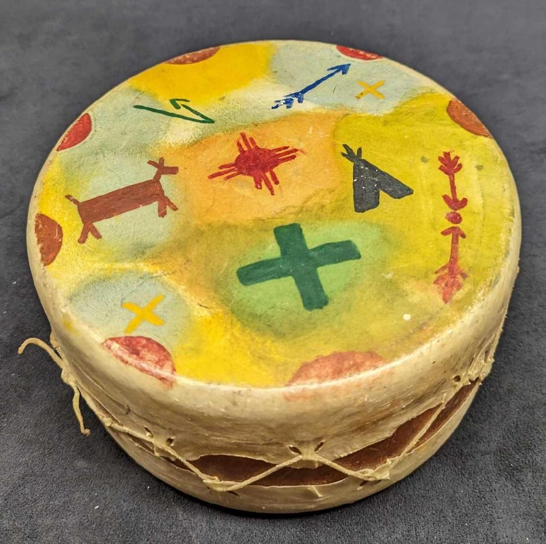 Vintage Hand Painted Native American Drum (1 of 8)