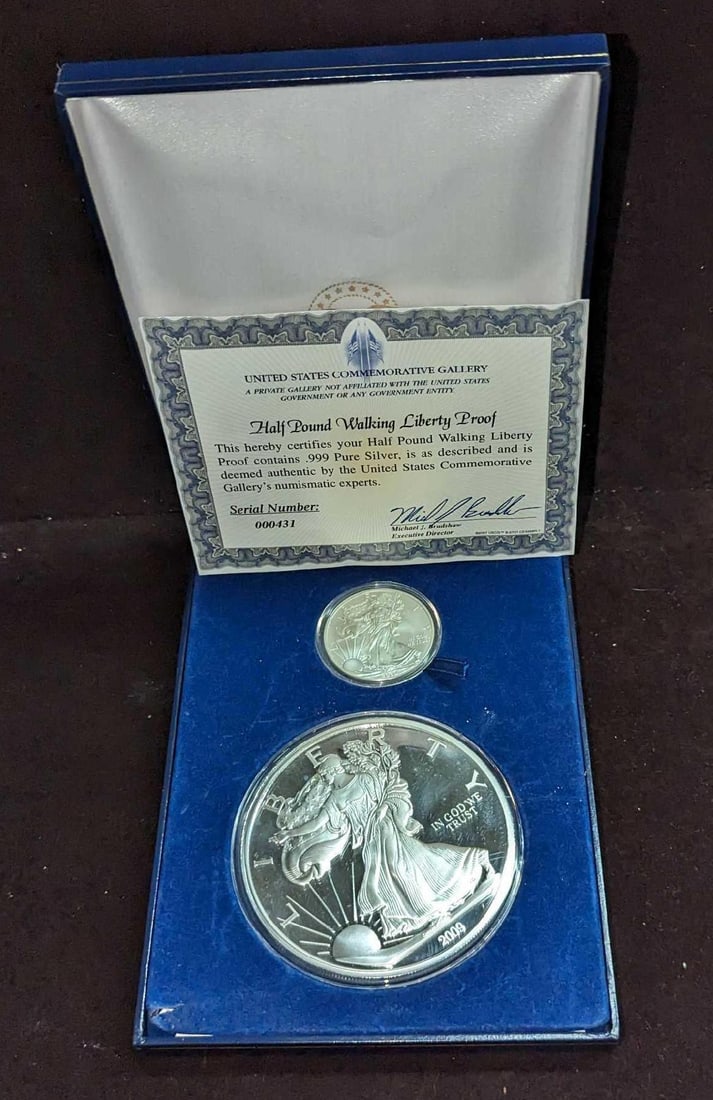 1/2 LB 2009 Silver Bullion Proof & Silver Eagle B (1 of 13)