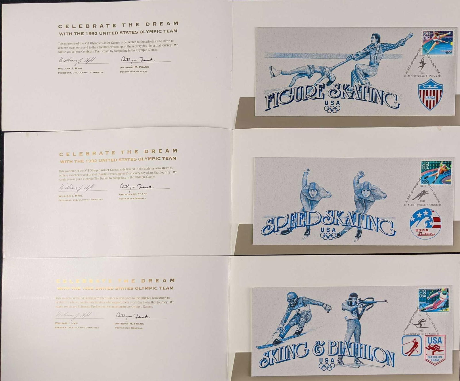 Three Winter Olympic Games XVI First Day Stamps (1 of 6)