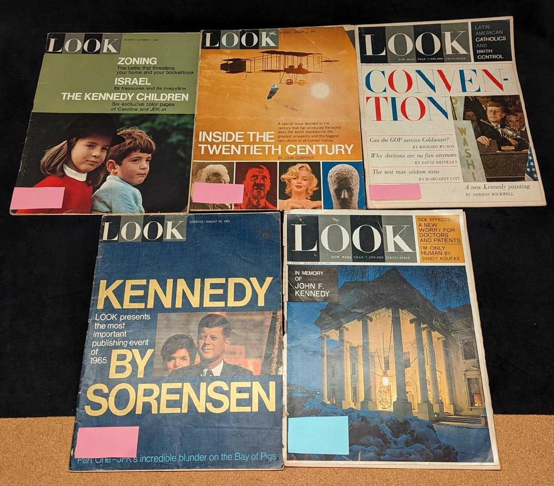 5 Vintage LOOK Magazines JFK Norman Rockwell (1 of 8)