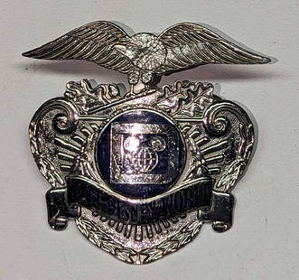 1980s Disney World Female Security Hat Badge 254: 1980s Disney World Female Security Hat Badge 254. Is approx 2 1/4" x 1/4" x 2 1/4" and it weighs 0.08lb. The metal badge is in good, vintage condition with some light wear on the front and