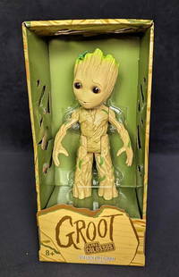 Disney Marvel Groot Interactive Robot A: Disney Marvel Groot Interactive Robot A. Interactive plastic Groot recognizes and responds back to 20 spoken phrases with sounds, music and movement. Articulated arms and legs with motorized legs and