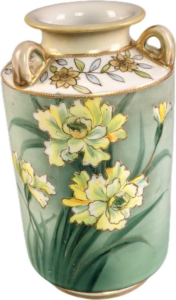 Hand Painted Nippon Gold Gilded Porcelain Vase (1 of 6)