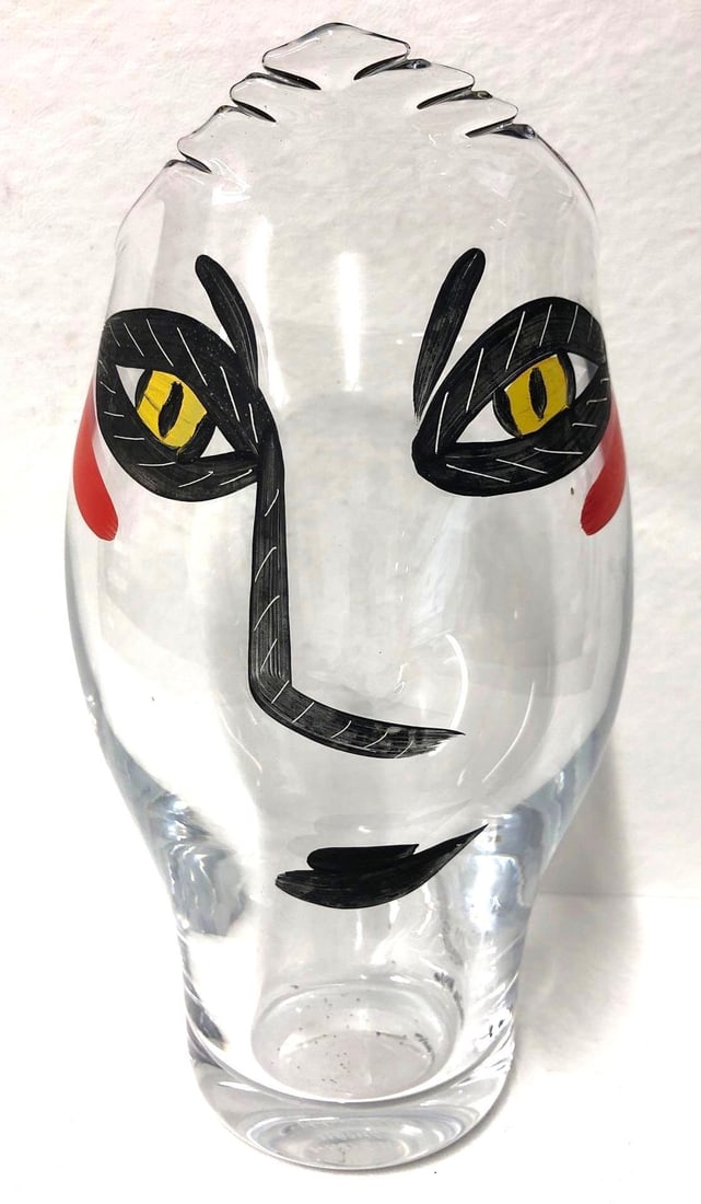 Kosta Boda Swedish Art Glass - "Open Minds" - Clear Optic Vase - Ulrica Vallien - Signed (1 of 7)