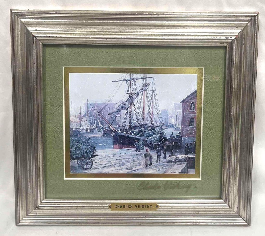 Charles Vickery Signed & Framed "Christmas Tree Schooner" Print (1 of 10)
