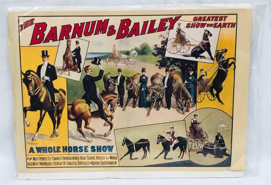 Vintage Barnum & Bailey Horse Show Circus Poster Print 1906 (1 of 10)