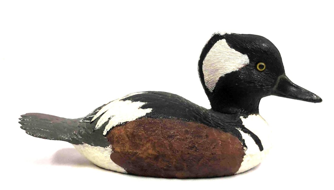 Vintage Hooded Merganser Duck Figurine Hand Painted (1 of 7)