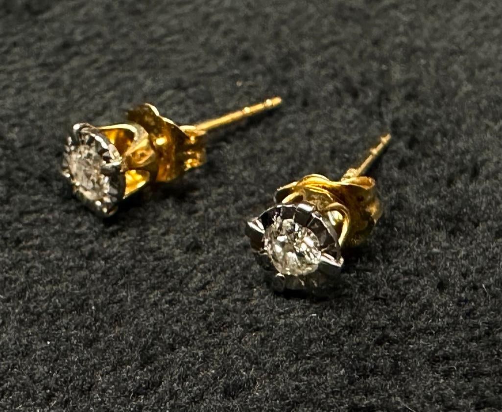 10k Gold Diamond Stud Earrings (1 of 3)
