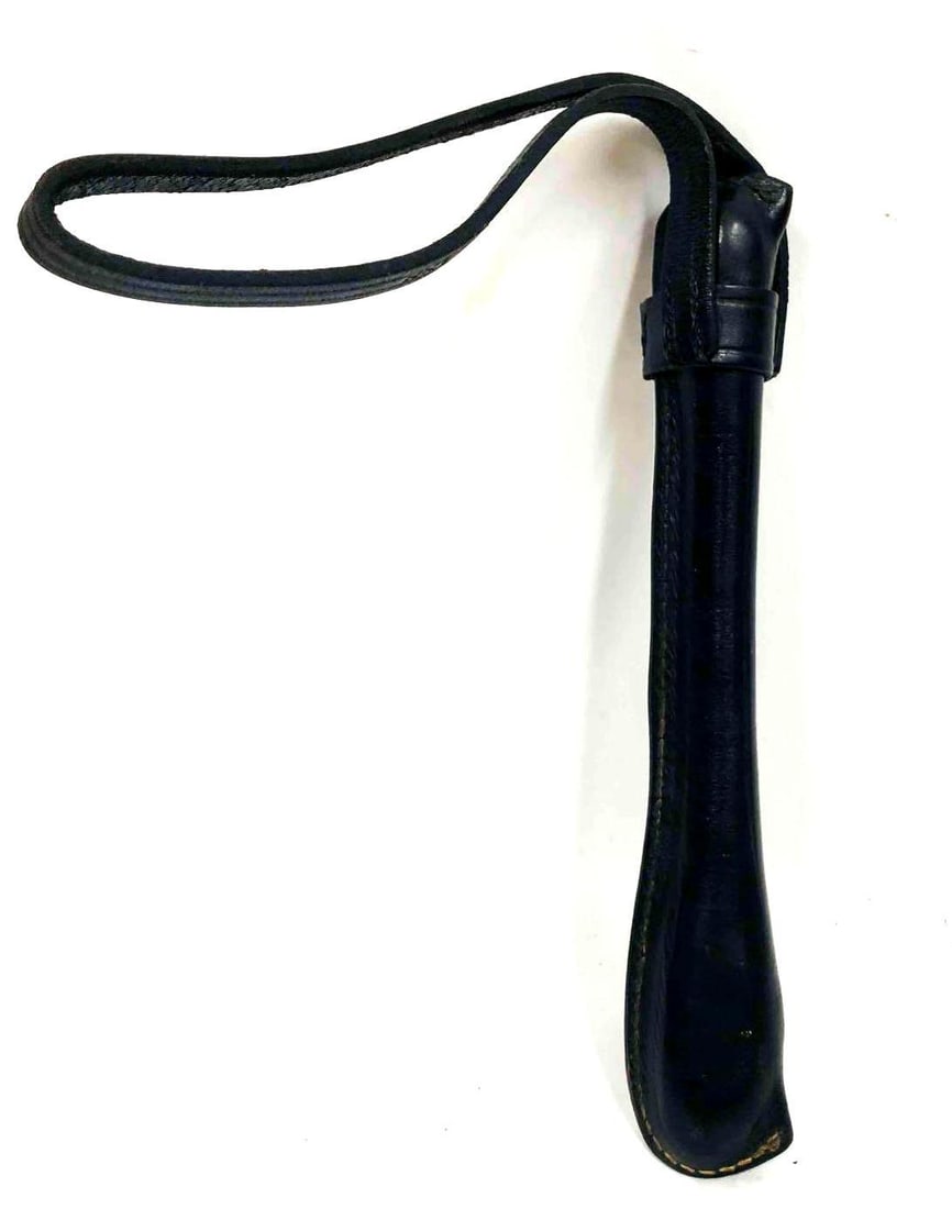 Black Jack Heavy Leather Wrist Strap: This lot contains a Black Jack Heavy Leather Wrist Strap. It is approx 15 3/4" x 1 1/2" and it weighs about 0.7lbs. Overall the Black Jack is in good used condition with some light wear from u