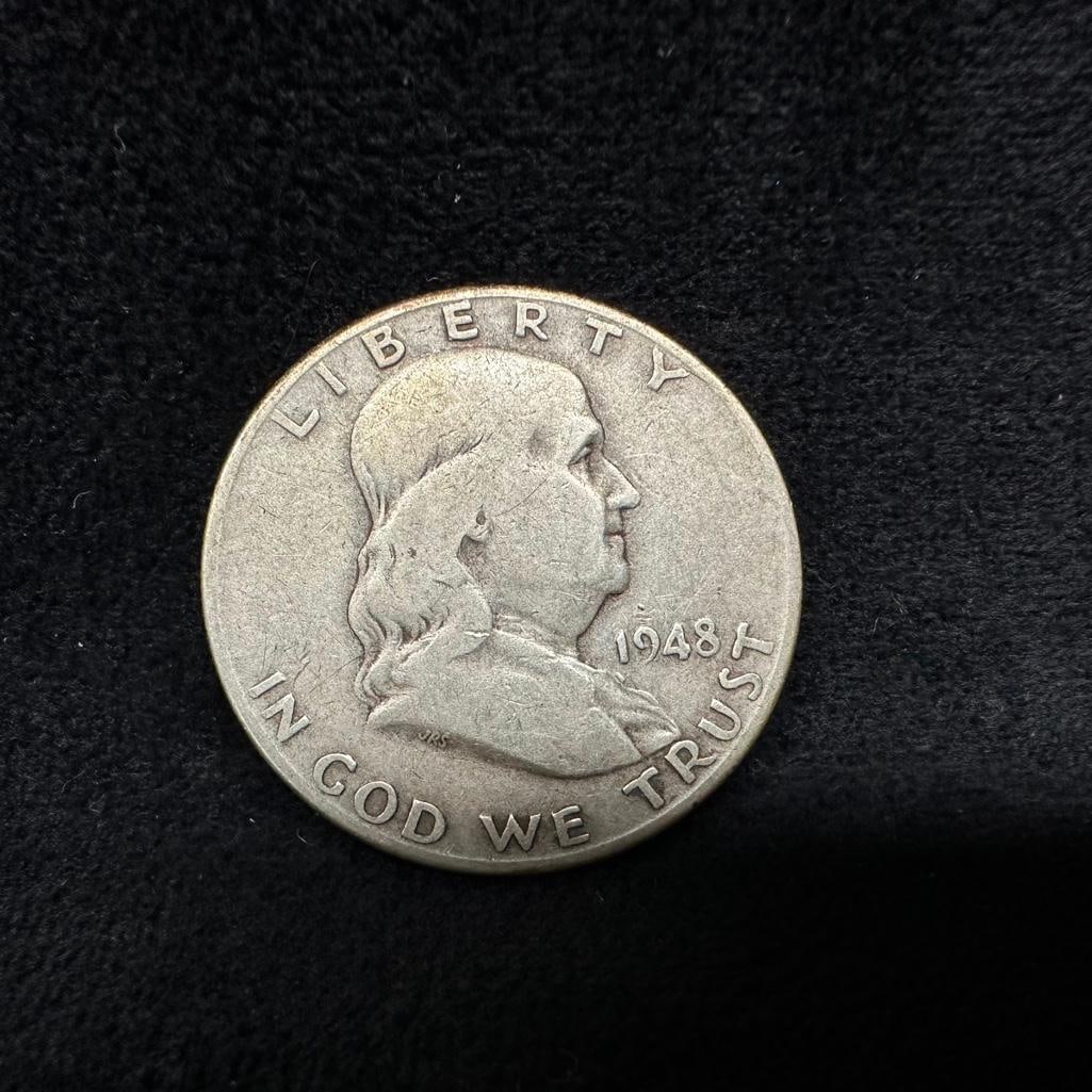 1948 D Franklin Silver Half Dollar (1 of 2)