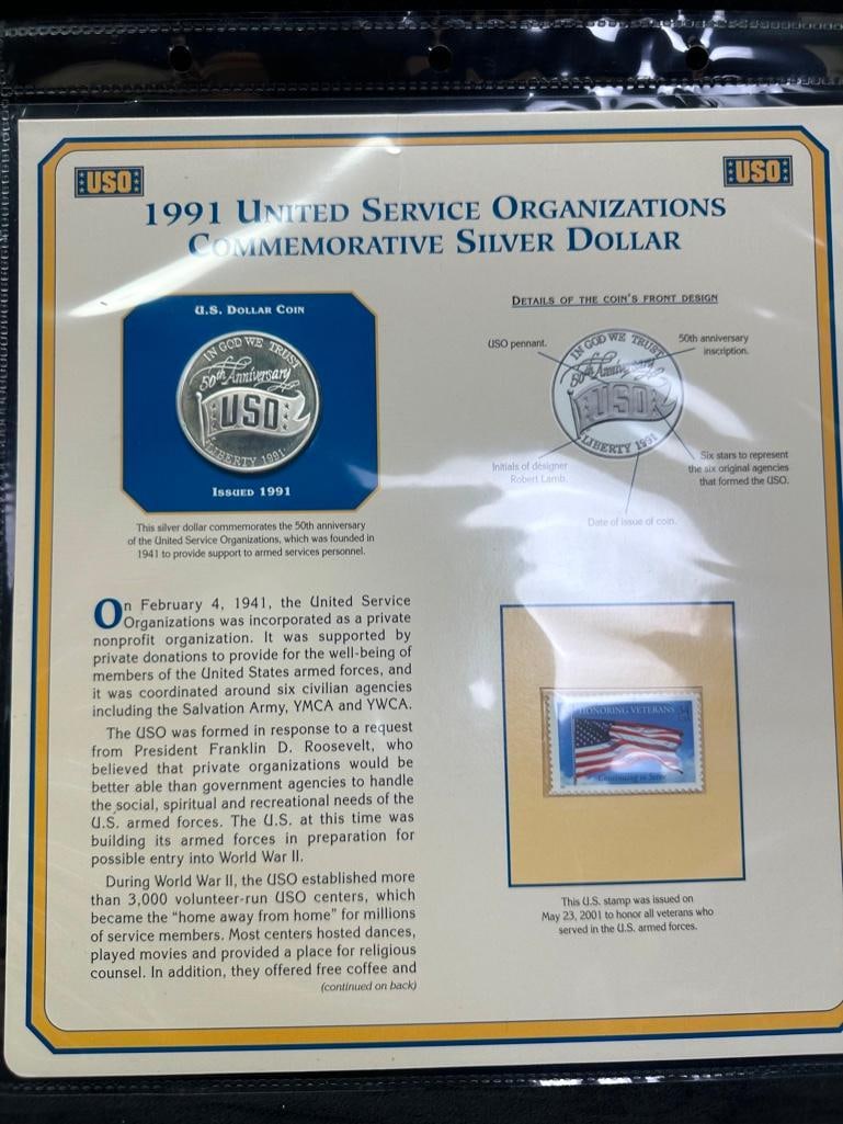 1991 USO Silver Dollar Collector Panel (1 of 2)